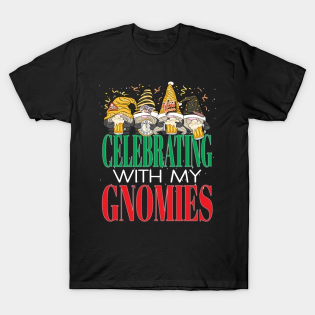 Happy New Year's Eve Celebrating with My Gnomes Party Beer T-Shirt by Envision Styles